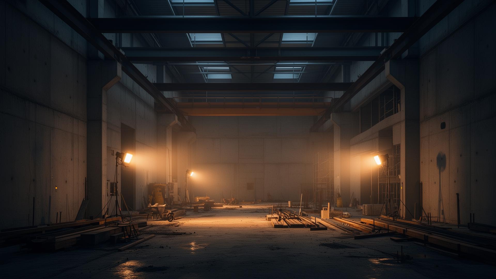 Industrial construction site interior